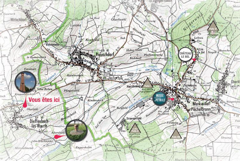 Plan de la région de Pechelbronn